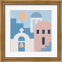 Framed Santorini Summer II Sq