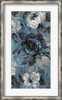 Framed Loose Flowers on Dusty Blue IV