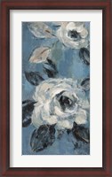 Framed Loose Flowers on Dusty Blue III