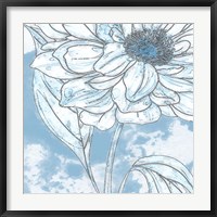 Framed Blue Floral 1