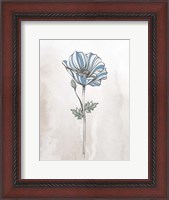 Framed Stone Floral Blues 1