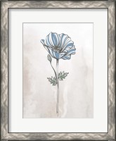 Framed Stone Floral Blues 1