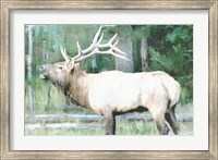 Framed Linen Pressed Elk