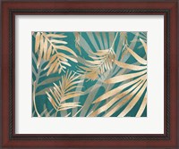 Framed Glam Leaves Teal 2