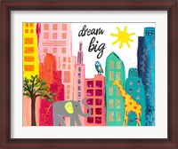 Framed Dream Big Animals in the City