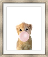 Framed Baby Lion Bubble Gum