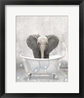 Framed Baby Elephant Bath