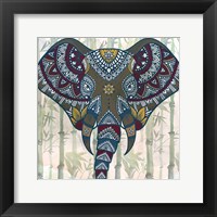 Framed Watercolor Mandala Elephant