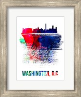 Framed Washington, D.C. Skyline Brush Stroke Watercolor