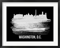 Framed Washington, D.C. Skyline Brush Stroke White
