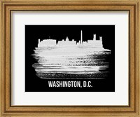 Framed Washington, D.C. Skyline Brush Stroke White
