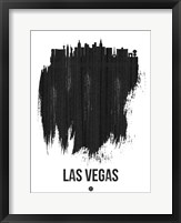 Framed Las Vegas Skyline Brush Stroke Black