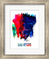 Framed Las Vegas Skyline Brush Stroke Watercolor