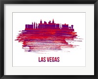 Framed Las Vegas Skyline Brush Stroke Red
