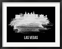 Framed Las Vegas Skyline Brush Stroke White