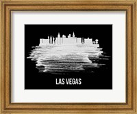 Framed Las Vegas Skyline Brush Stroke White