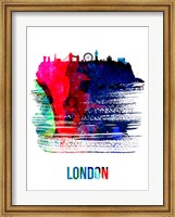 Framed London Skyline Brush Stroke Watercolor