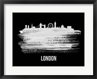 Framed London Skyline Brush Stroke White
