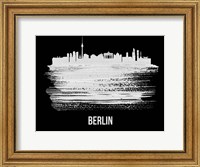 Framed Berlin  Skyline Brush Stroke White