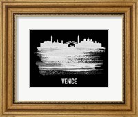 Framed Venice Skyline Brush Stroke White