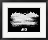 Framed Venice Skyline Brush Stroke White