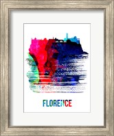 Framed Florence Skyline Brush Stroke Watercolor