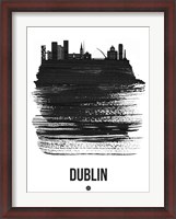 Framed Dublin Skyline Brush Stroke Black