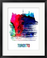 Framed Toronto Skyline Brush Stroke Watercolor