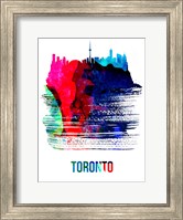 Framed Toronto Skyline Brush Stroke Watercolor
