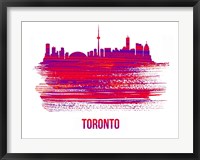 Framed Toronto Skyline Brush Stroke Red