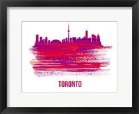 Framed Toronto Skyline Brush Stroke Red