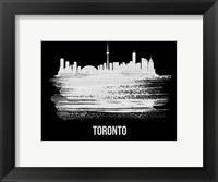 Framed Toronto Skyline Brush Stroke White