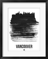 Framed Vancouver Skyline Brush Stroke Black
