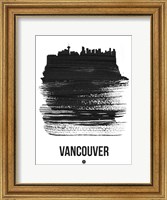 Framed Vancouver Skyline Brush Stroke Black