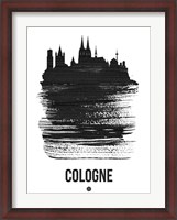Framed Cologne Skyline Brush Stroke Black