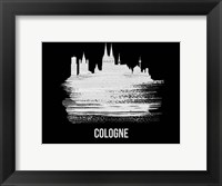 Framed Cologne Skyline Brush Stroke White