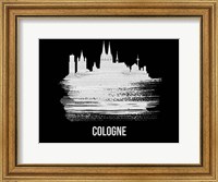 Framed Cologne Skyline Brush Stroke White