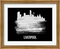 Framed Liverpool Skyline Brush Stroke White