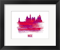 Framed Nice Skyline Brush Stroke Red