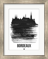 Framed Bordeaux Skyline Brush Stroke Black