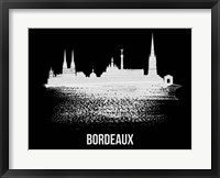 Framed Bordeaux Skyline Brush Stroke White