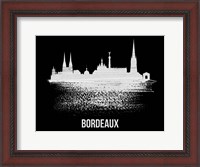 Framed Bordeaux Skyline Brush Stroke White