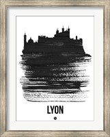 Framed Lyon Skyline Brush Stroke Black