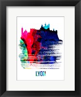 Framed Lyon Skyline Brush Stroke Watercolor