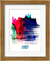 Framed Lyon Skyline Brush Stroke Watercolor