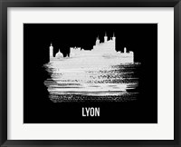 Framed Lyon Skyline Brush Stroke White