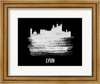 Framed Lyon Skyline Brush Stroke White