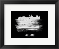 Framed Palermo Skyline Brush Stroke White