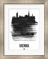 Framed Vienna Skyline Brush Stroke Black