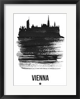 Framed Vienna Skyline Brush Stroke Black